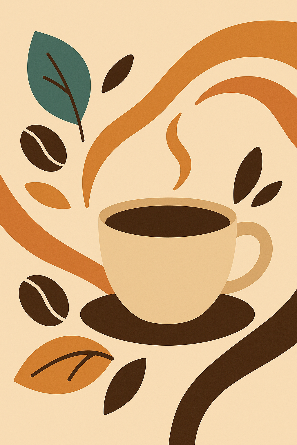 Modern abstract coffee illustration